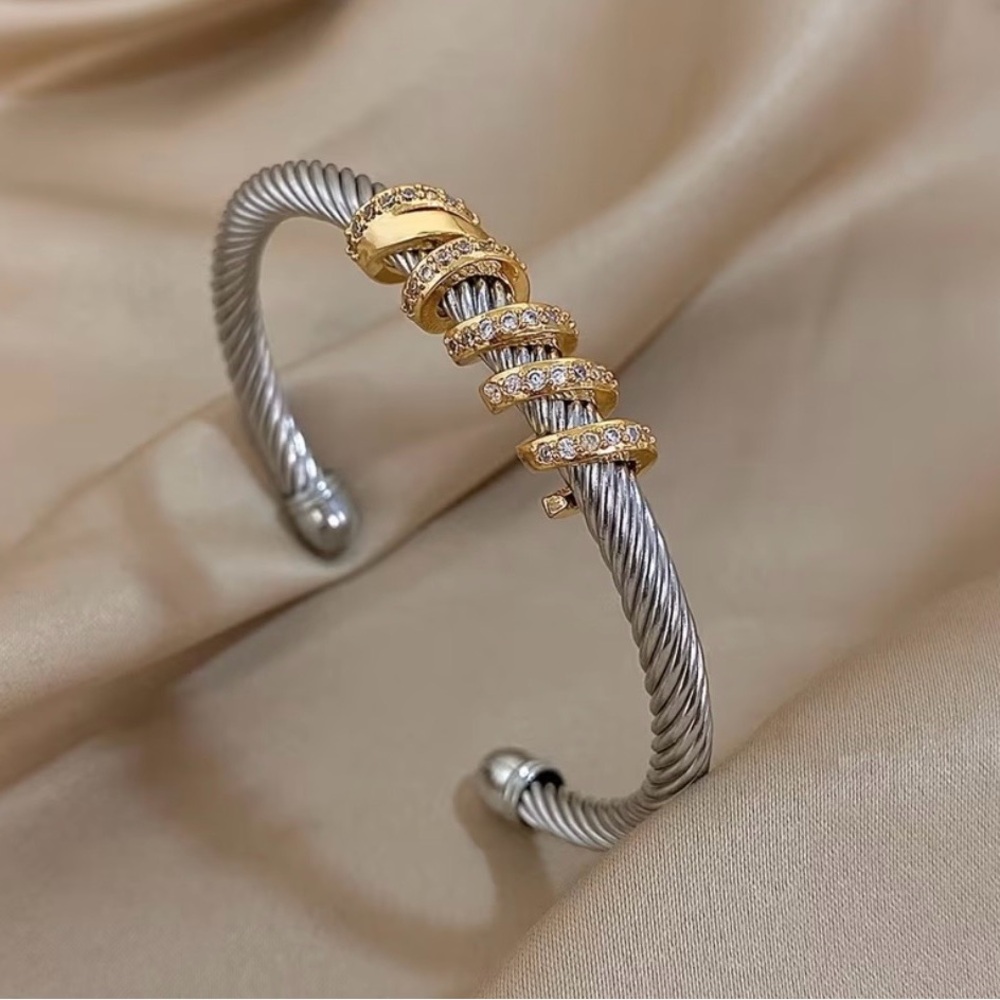 Twisted Silver and Gold Women's Bracelet
